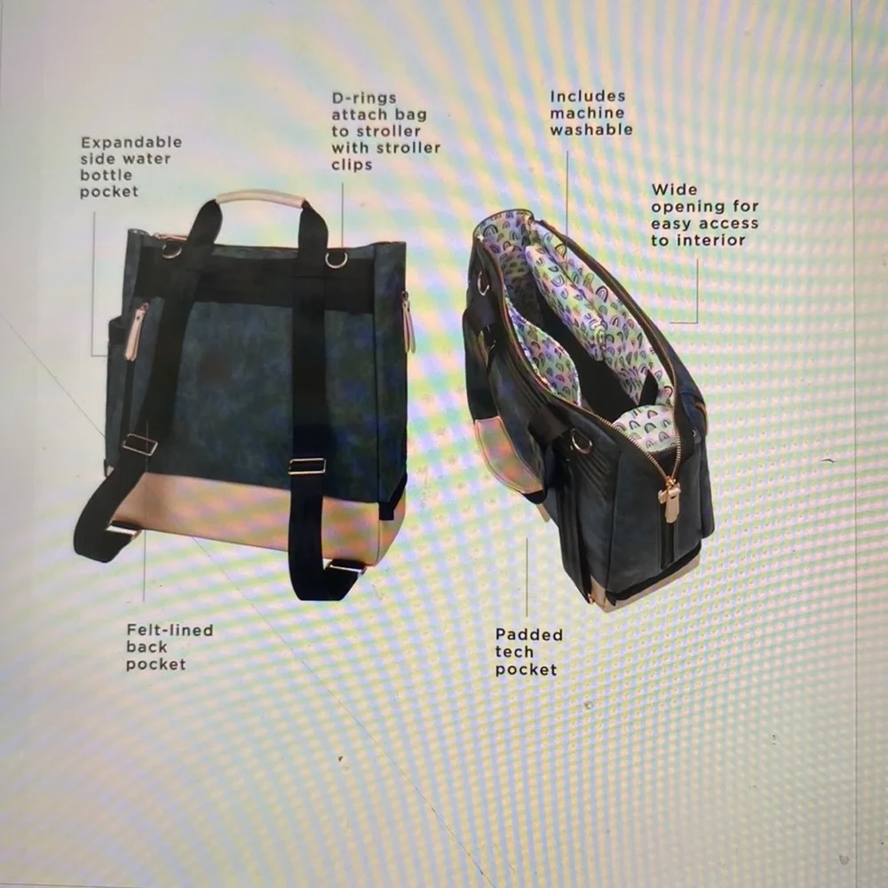 NWOT Petunia Pickle Bottom Pivot Diaper Backpack Blue & Blush